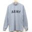 【中古】◆実物 アメリカ陸軍 US.ARMY ハイネック Tシャツ リフレクター反射プリント トレーニングウェア♪両面プリント 米軍 長袖 カットソー ミリタリー ロング アーミー サバイバルゲーム