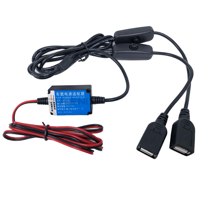 コンバーター 2口 USB 増設 DC12V/24V→DC5V 直流 電圧変換器 アダプター 電源降圧 電力変換 変圧器 車 バイク アウト…