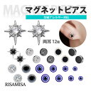 マグネットピアス メンズ ノンホールピアス 金属アレルギー対応 両耳 一粒ジュエル 目玉 ラウンド 龍 ローマ数字 ニッケルフリー レディース 穴あけ不要 磁石ピアス ハロウィン