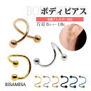 ボディピアス 18G 金属アレルギー対応 片耳 スパイラルバーベル 軟骨ピアス サージカルステンレス レディース メンズ シンプル 定番