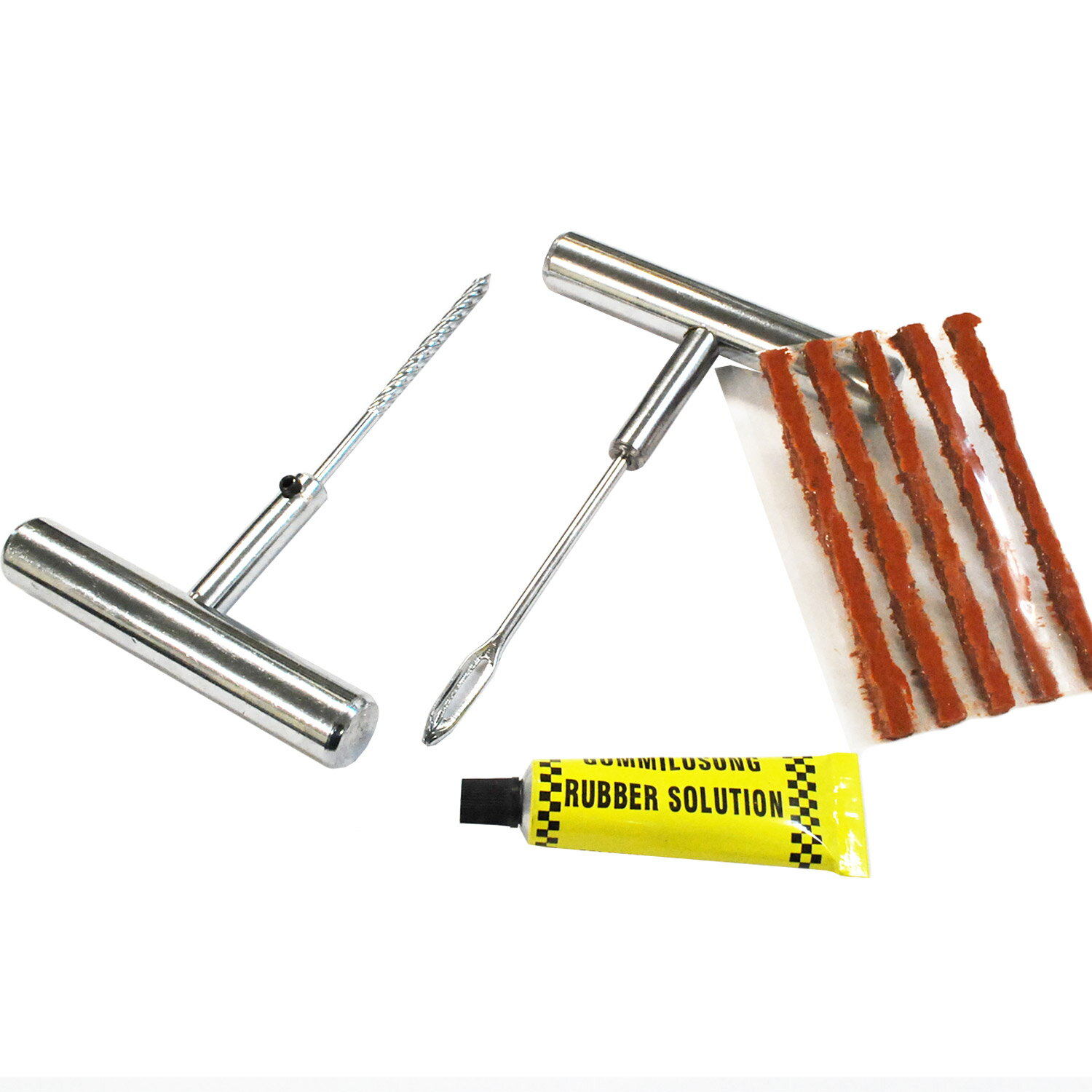 タイヤ パンク 修理 チューブレス 修理材 5回分 パンク修理キット 金属製 ドライバー 車 バイク