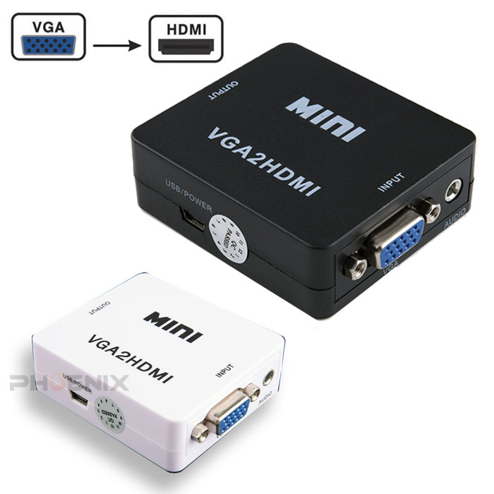 VGA to HDMI 変換アダプター 変換コンバーター USB 映像 VGA入力 HDMI出力 Q01