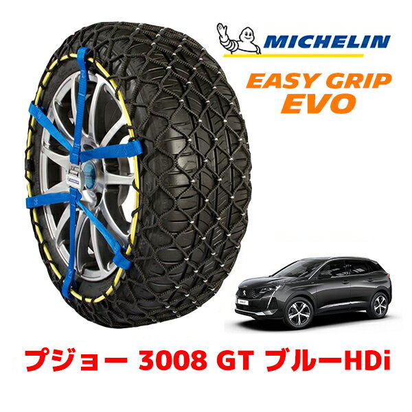 MICHELIN 正規品ミシュラン スノーチェーン イージーグリップ EVO サイズ12 225/55R18 18インチ スノーソックス タイヤ チェーン 非金属 プジョー 3008 P8 GT ブルーHDi 3DA-P84AH01