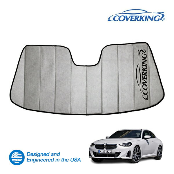 【CoverKing 正規品】 専用設計 サンシェード 吸盤不要 折りたたみ式 グレー 収納袋付き 22-24y(令和2年3月～令和6年7月) BMW 2シリーズ G42 G87 カバーキング　