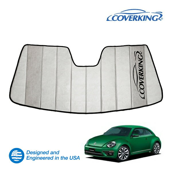 【CoverKing 正規品】 専用設計 サンシェード 吸盤不要 折りたたみ式 グレー 収納袋付き 12-21y-(平成24年4月～令和3年4月) フォルクスワーゲン ザ・ビートル 16C カバーキング　