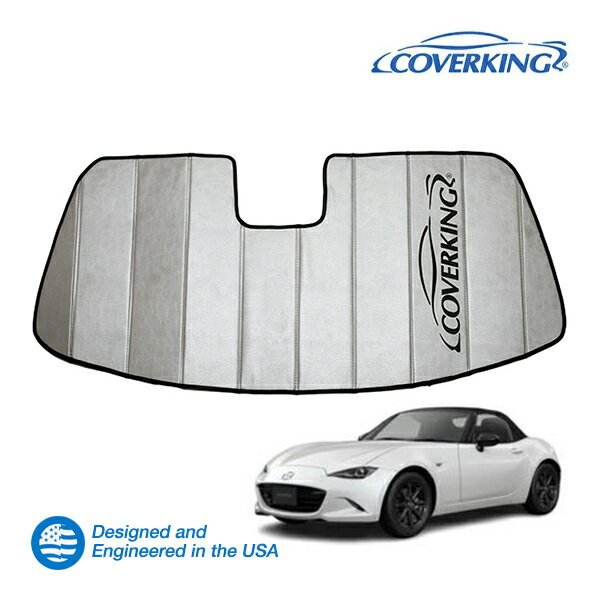【CoverKing 正規品】 専用設計 サンシェード 吸盤不要 折りたたみ式 グレー 収納袋付き 15y-(平成27年5月～現行) マツダ ロードスター ND系 カバーキング　