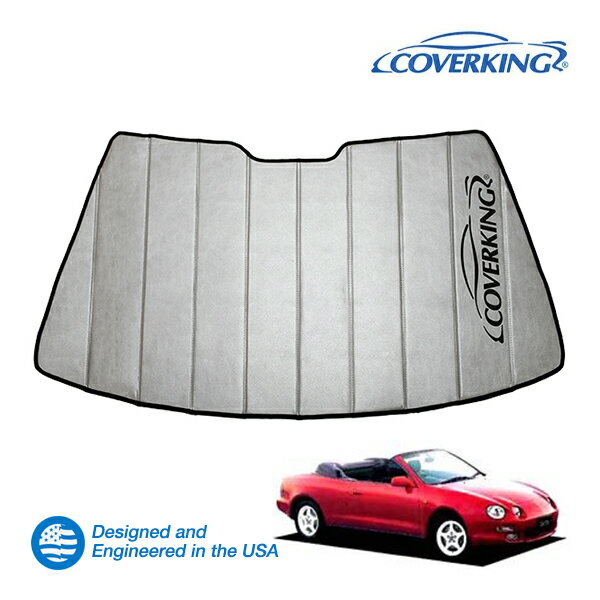 【CoverKing 正規品】 専用設計 サンシェード 吸盤不要 折りたたみ式 グレー 収納袋付き 93-99y(平成5年10月～平成11年9月) トヨタ セリカ 200系 カバーキング　