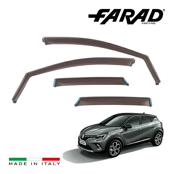 【FARAD 正規品】 ルノー キャプチャー HJ型 ドアバイザー サイドバイザー ウインドウバイザー スモーク フロント リア 左右 4点セット