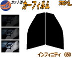 フロント (s) インフィニティ G50 カット済みカーフィルム 運転席 助手席 三角窓 左右セット スモークフィルム フロントドア 車種別 スモーク 車種専用 成形 フイルム 日よけ 窓 ガラス ウインドウ 紫外線 UVカット 車用フィルム Q45 HG50 ニッサン