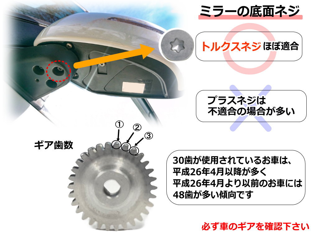 歯車 (デイズ用) 【商品一覧】 30歯 ステンレス製 ミラーモーターギア 電動格納ミラー 金属 ギア ギヤ ミラーモーター サイドミラー サイドミラーギア サイドミラーパーツ 電動格納ドアミラー モーターギア 修理 部品 リペア 補修 車 デイズルークス B21A B21W ニッサン 3