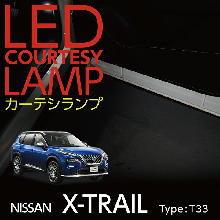 【ポイント5倍！5/15 18:00～5/16 1:59】LEDカーテシランプ2個1セット日産 エクストレイル【型式：T33（年式：R4.7～）】前席2個/後部座席2個LEDは8色から選択可能ドアランプ/フットランプ(ST)