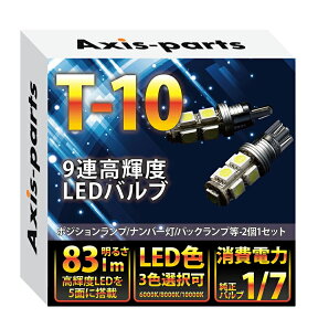 大型アルミヒートシンク搭載新型T10/T16ウェッジ9連高輝度3チップLED 2個1セットポジションランプ/バックランプ【メール便発送 時間指定不可】(SM)