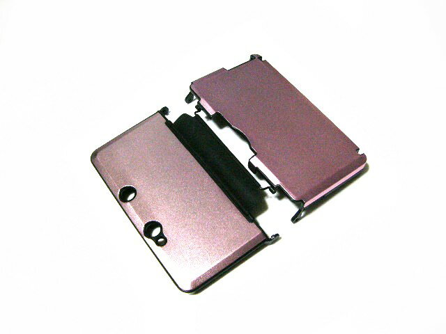 3DS保護プラスチックxアルミニウム収納ケースカバー[新品]薄桃(※new3DS非対応)