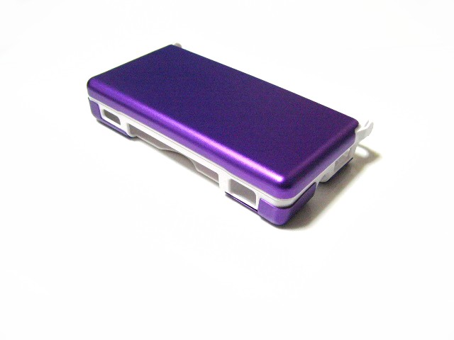 ニンテンドーNDSLite保護メタル金属収納ケースカバー新品紫白