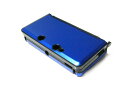 3DS保護プラスチックxアルミニウム収納ケースカバー[新品]青色(※new3DS非対応)
