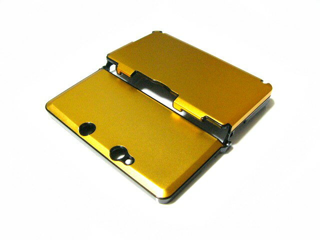 3DS保護プラスチックxアルミニウム収納ケースカバー[新品]黄色(※new3DS非対応)