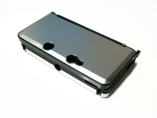 3DS保護プラスチックxアルミニウム収納ケースカバー[新品]銀色(※new3DS非対応)