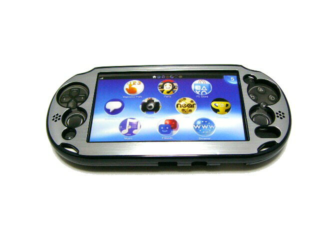 PSVITA2000用保護プラスチックxアルミ収納ケースカバー新品銀色