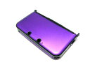 3DSLL保護プラスチックxアルミニウム収納ケースカバー新品紫(※new3DSLL非対応)