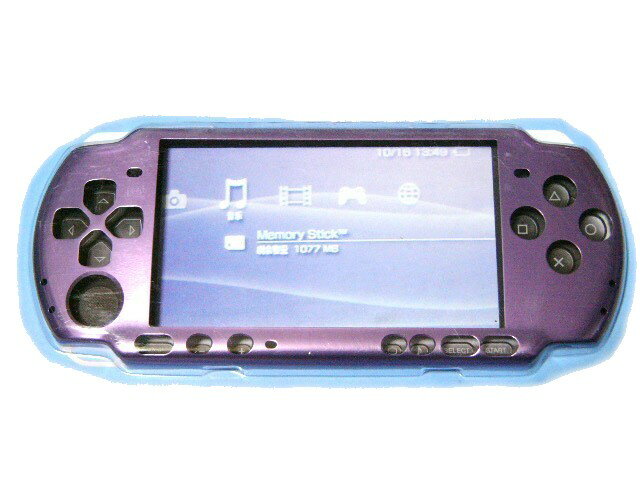 PSP-3000専用★本体保護アルミニウムケースカバー新品メタル紫