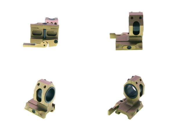 azmart楽天市場店のAmerican Defense型QDレバー25/30mmL型スコープマウントリングタイプ2新品DE　ダークアース　25mm｜アングル3