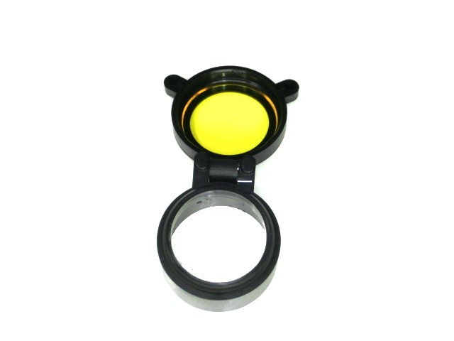 透明黄色クリアイエロー型フリップオープンスコープカバー バトラーキャップ30mm新品　スコープ レンズ 保護 ドットサイト　カバー
