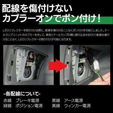 【ネコポス限定送料無料】 電源取り出し 配線 LEDリフレクター 後期 30系 アルファード ヴェルファイア AYH/GGH/AGH3##系 H30.1〜