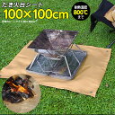 【SALE】スパッタシート 焚き火シート 防火シート 100x100cm 1m×1m ハトメ付き 収納袋付き 耐熱800℃
