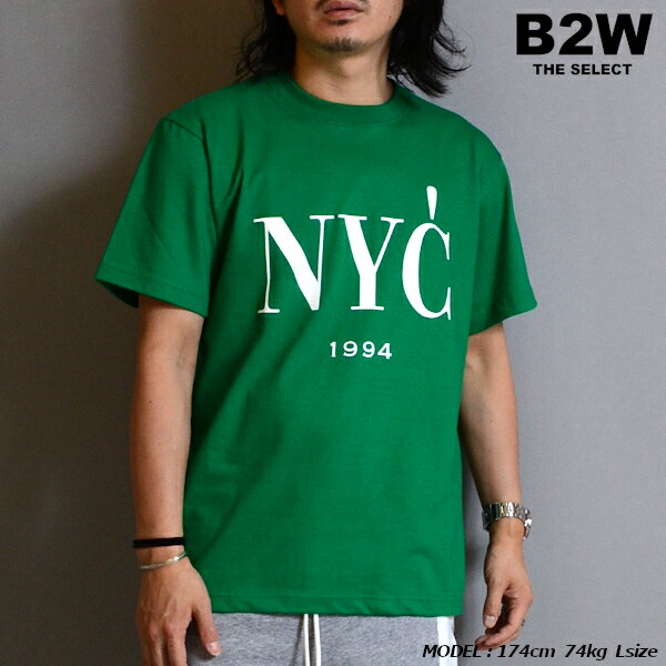 GOTHAM NYC 「NYC' LOGO S/S Tee GN966 GREEN」2023SSコレクション 3色展開 M/L/XL ゴッサム エヌワイシー ロゴTシャツ NYCロゴ プリント ビッグロゴ プリントT グリーン スタンダードフィット ストリート アメカジ カジュアル メンズ ユニセックス 2023年SS新作