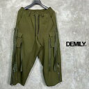 DEMILY / デミリー「Stretch Strap Cargo Pants Khaki」ストレッチ ストラップ カーゴパンツ カーキ ミリタリー ジャージ ストリート 大人カジュアル メンズ 2023年 秋冬 新作商品