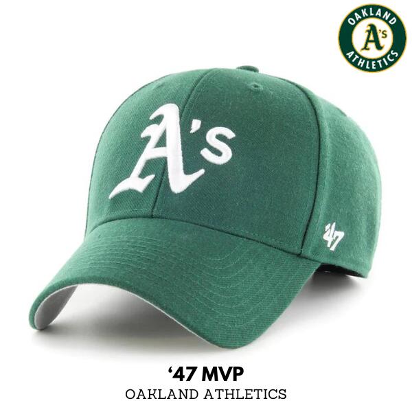 ’47 Brand 「"Oakland Athletics" Mvp Green×White」アスレチックス ロゴ キャップ グリーン クリーンナップ モデル メジャーリーグ 公認ブランド MLB 帽子 47ブランド フォーティーセブン メンズ ユニセックス キャップ ベースボールキャップ あす楽 新作 送料無料