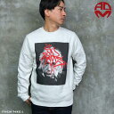 ADAMUS / アダムス「Art Prints Sweat Crew White」 アート プリント クルースウェット スウェット トレーナー 裏起毛 セレカジ アメカジ カジュアル メンズ イタリアブランド made in ITALY 2023年 秋冬 新作