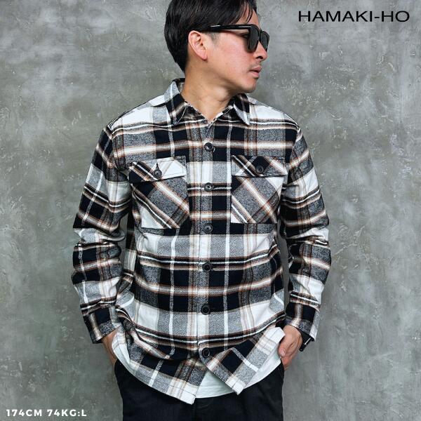 Rakuten - 【SALE】HAMAKI-HO / ハマキホ「Check Flannel Shirt Jacket Brown」 2023AW ネルシャツ 長袖 イタリアブランド 大人カジュアル メンズ 2023年 秋冬 新作商品