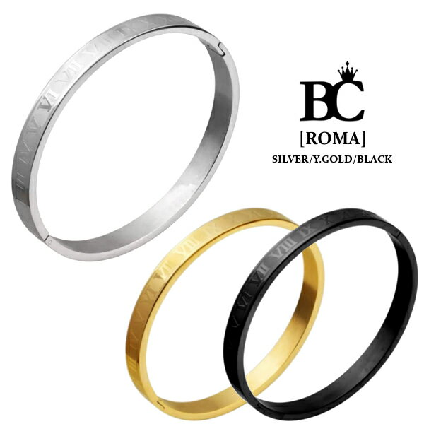 【再入荷】BLACK CROWN「ROMA」BRACELET / ブレスレット バングル シルバー/ゴールド/ブラック アクセサリー ジュエリー ステンレス 金属アレルギー 対応 ストリート モード イタリア スーツ ファッション プレゼント ギフト メンズ レディース ユニセックス 送料無料