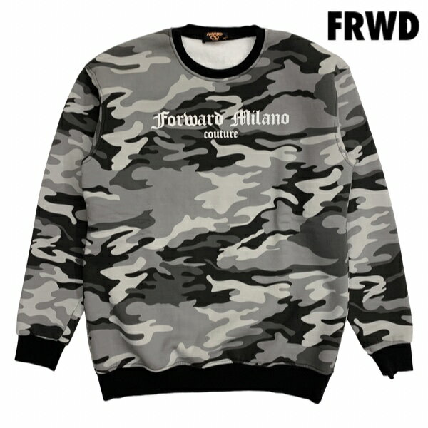 【SALE】FORWARD MILANO フォワードミラノ「Logo Camo Sweat Crew Gray」FRWD フォーワードミラノ トレーナー ロゴ カモフラ 迷彩 スウェット グレー 129FRW メンズ ユニセックス イタリア製 Made in Italy セレカジ イタカジ キレカジ レオン LEON カジュアル 送料無料 新作