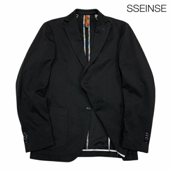 【SALE】SSEINSE「Jersey Setup Tailored Jacket」 センス ジャケット 春夏用 ジャージ テーラード セットアップ メンズ カジュアルジャケット フラワー パイピングデザインブラック イタリア イタカジ カジュアル モード シンプル メンズ 正規取扱販売店 送料無料 2022新作