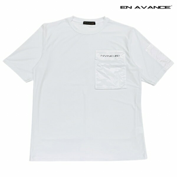 【SALE】EN AVANCE (エンアヴァンセ) 「Nylon Poket Jersey Tech S/S Tee」 エンアバンセ WHITE M/L/XL ジャージーストレッチ Tシャツ 立体ポケット テック素材 セットアップTシャツ 半袖 イタリア製 イタカジ スポーティー スポーツ モード メンズ 送料無料 2022新作