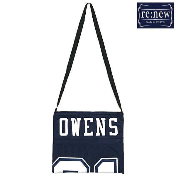 re:new (リニュー) 「NFL Vintage Uniform Remake Custom Shoulder Bag "OWENS" #81 NAVY」リニュー NFL ヴィンテージアイテム ショルダーバッグ ヴィンテージユニフォーム 1点物 リメイクカスタム NFL テレル・オーウェンス 選手 当時実物品 カスタムバッグ