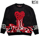 M2741「Heart Jacquard Knit Black」ハート ジャガード クルー ニット ブラック シンプル カジュアル モード ストリート メンズ ...