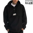 PRO CLUB / プロクラブ「Nylon Hooded Pullover Anorak Jacket Black×Black」ナイロン アノラックジャケット プルオーバー ハーフジップ ワンポイントロゴ ナイロンジャケット スポーティー スポーツ ストリートジム