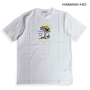 【SALE】HAMAKI-HO / ハマキホ「Palm Print T-Shirt White」Tシャツ 夏 ヤシの木 海 半袖 ホワイト イタリアブランド 大人カジュアル メンズ 2024年 春夏 新作商品