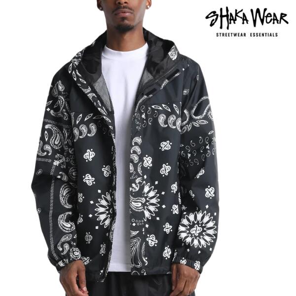 Rakuten - SHAKAWEAR / シャカウェア「Paisley Windbreaker Jacket 2.0 Black」ウィンドブレイカー ナイロン ジャケット ストリート ペイズリー 柄 バンダナ ブラック メンズ レディース ストリート ミリタリー ヒップホップ 大きいサイズ B-BOY HIPHOP アウトドア スポーツ