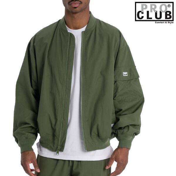 Rakuten - PRO CLUB / プロクラブ「MA-1 Comfort Bomber Jacket Olive」MA-1 プロクラブ ボンバージャケット 無地 メンズ レディース ストリート ミリタリー ヒップホップ 大きいサイズ B-BOY HIPHOP