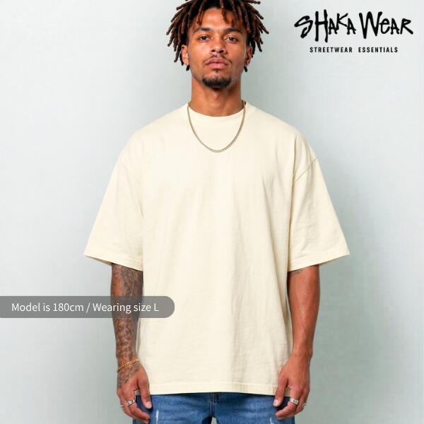 U-Neck - SHAKAWEAR / シャカウェア「7.5oz Max Heavyweight Garment Dye T-Shirts Cream」7.5オンス マックス ヘビーウェイト 無地 顔料染め Tシャツ クリーム 無地T メンズ レディース ビッグサイズ アメリカン クラシック 丸胴 ユニセックス USコットン ストリート ファッション