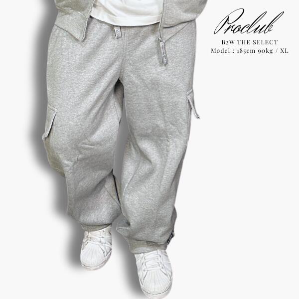 Rakuten - PRO CLUB / プロクラブ「Heavy Weight Cargo Pants Gray」ヘビーウェイト スウェット カーゴ パンツ グレー セットアップ オーバーサイズ メンズ 男性 ストリート ヒップホップ ゆったり 大きいサイズ USA モデル B-BOY HIPHOP