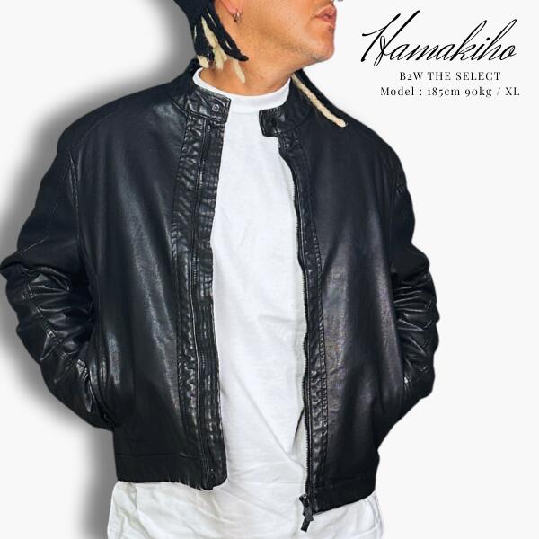 Rakuten - 【SALE】HAMAKI-HO / ハマキホ「Fake Leather Single Riders Jacket Black」 2023AW アウター 中綿 ジャケット シングル ライダース ブルゾン ブラック イタリアブランド 大人カジュアル メンズ 2023年 秋冬 新作商品