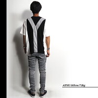 【SALE】DEMILY(デミリー) NYパイル切り替えTシャツ メンズ 半袖Tシャツ ニューヨーク バイカラー クルーネック ブラック系 WHT/GRY/BLK M/Lサイズ 【あす楽】【ネコポス対応】