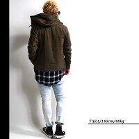 【SALE】DEMILY(デミリー)リブモッズスタイルブルゾン【全2色:オリーブ/ブラック】【フード/フーディブルゾン】【ツイルジャケット】【ミリタリージャケット】【アウター】【SIZE46/48/50】【メンズ】【あす楽】【OF】
