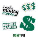 「Money Pin Badge 4set」ピンバッジ 4個セット ファッション プレゼント ギフト B2W SELECT
