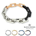 BLACK CROWN「SQUARE CHAIN BRACELET 21.5cm」ブラッククラウン スクエア チェーン ブレスレット BC アクセサリー ステンレス 金属アレルギー 対応 ストリート モード ヒップホップ ファッション プレゼント ギフト メンズ